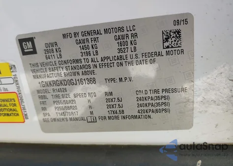 2016 Chevrolet Traverse 1Lt from USA, damaged, VIN 1GNKRGKD0GJ161368